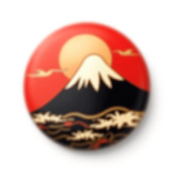 漆細工 富士山ブローチ
